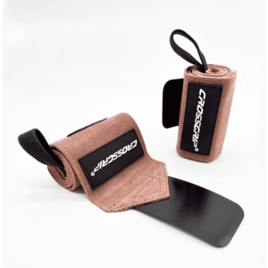 Bande de poignet marron offrant un soutien robuste et une touche naturelle à votre entraînement.