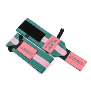 "Bande poignet musculation vert/rose - Accessoire de soutien pour l'entraînement"