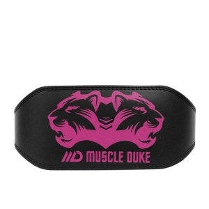 "Ceinture de musculation Lynx Rose offrant un soutien lombaire solide pour les séances d'entraînement intenses."